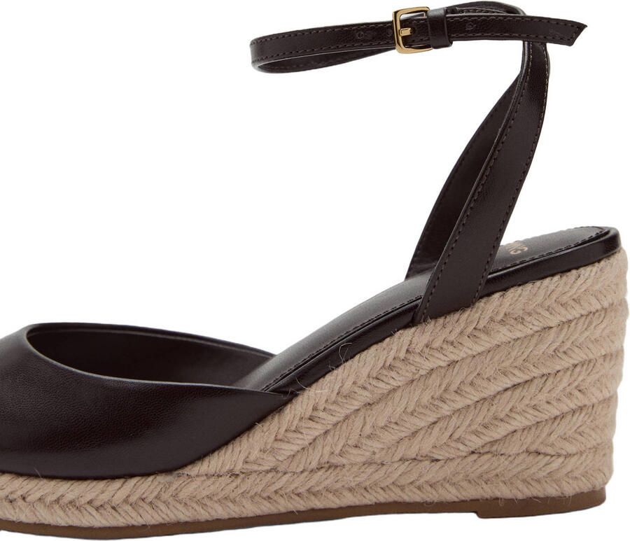 Mango imitatieleren espadrilles met sleehak donkerbruin - Foto 2