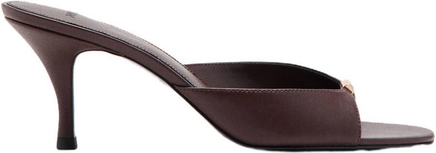 Mango imitatieleren muiltjes met hak bordeaux