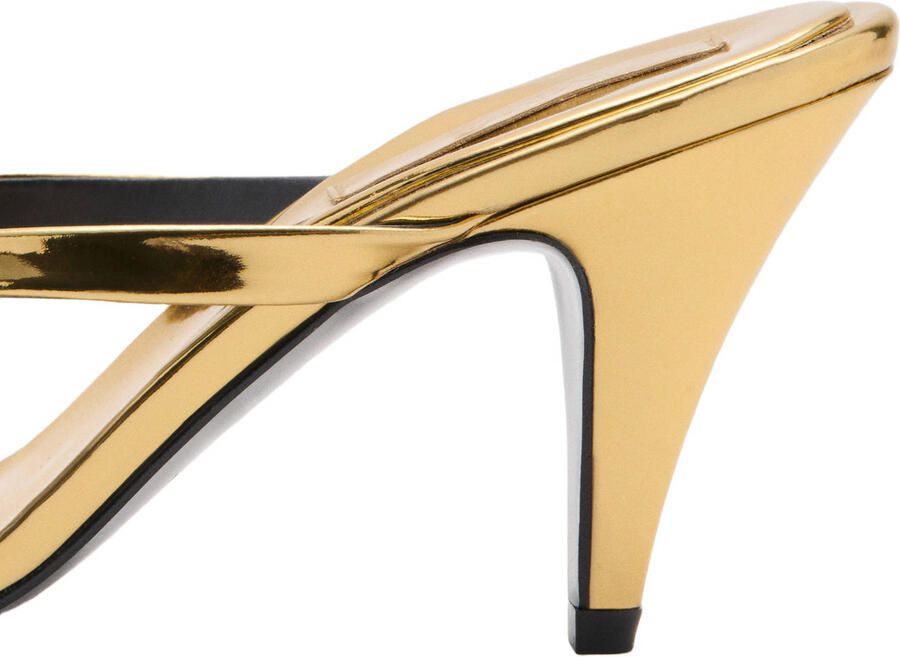 Mango imitatieleren muiltjes met hak goud metallic - Foto 2