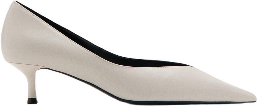 Mango imitatieleren pumps ecru
