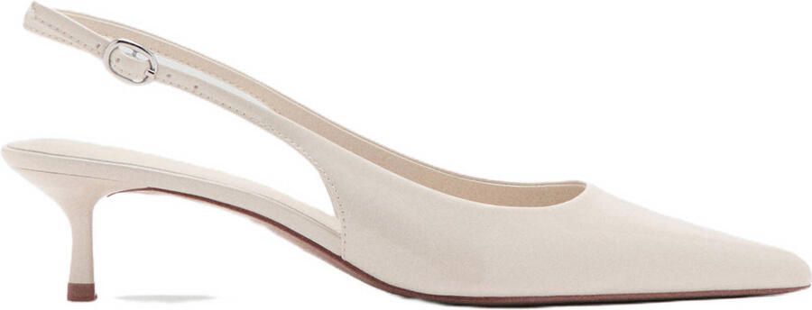Mango imitatieleren pumps met hak ecru