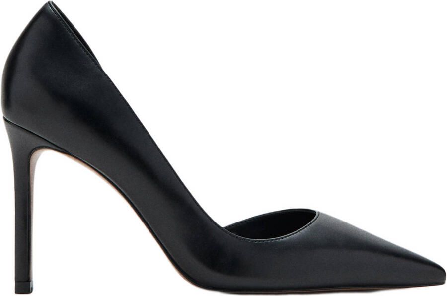 Mango imitatieleren pumps met naaldhak zwart
