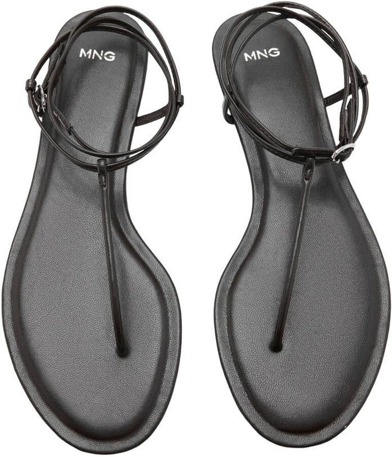 Mango imitatieleren sandalen donkerbruin - Foto 2
