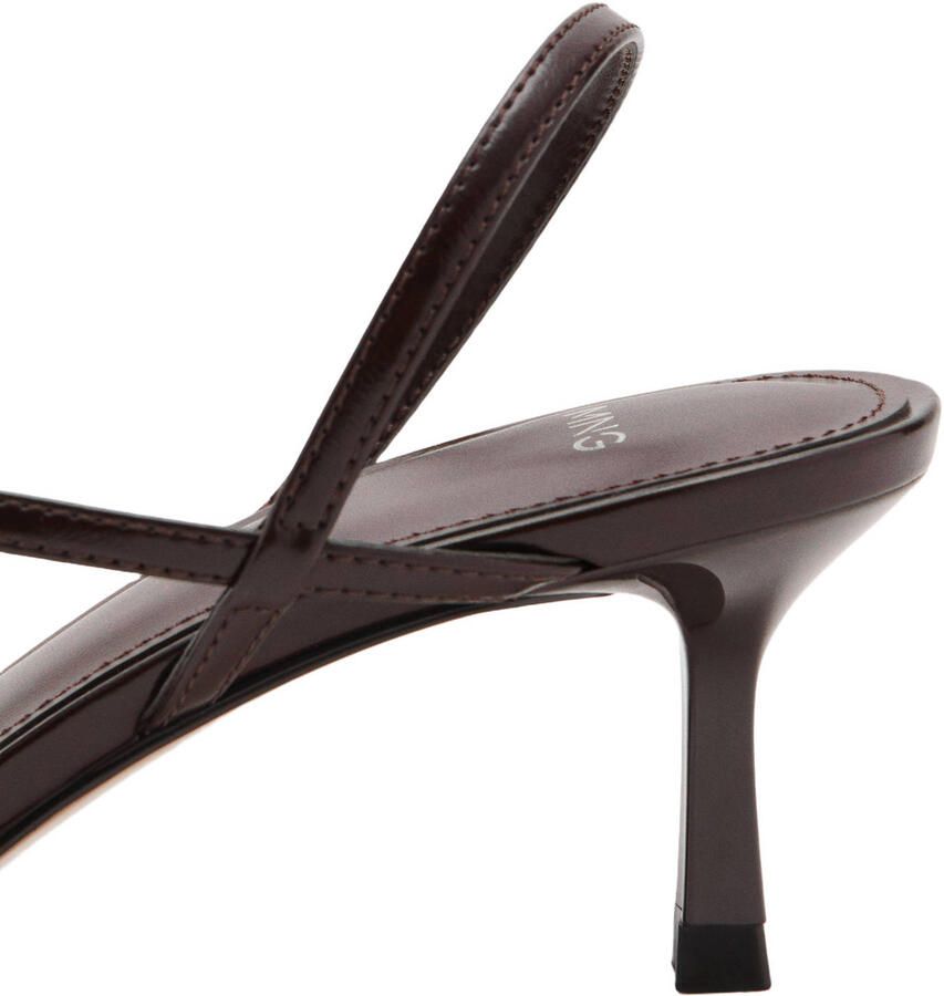 Mango imitatieleren sandalen met hak donkerbruin - Foto 2