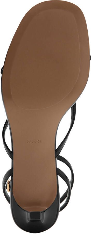 Mango imitatieleren sandalen met hak zwart - Foto 3
