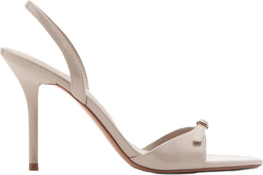 Mango imitatieleren sandalen met naaldhak beige