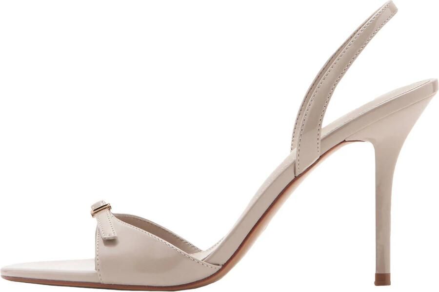 Mango imitatieleren sandalen met naaldhak beige - Foto 3