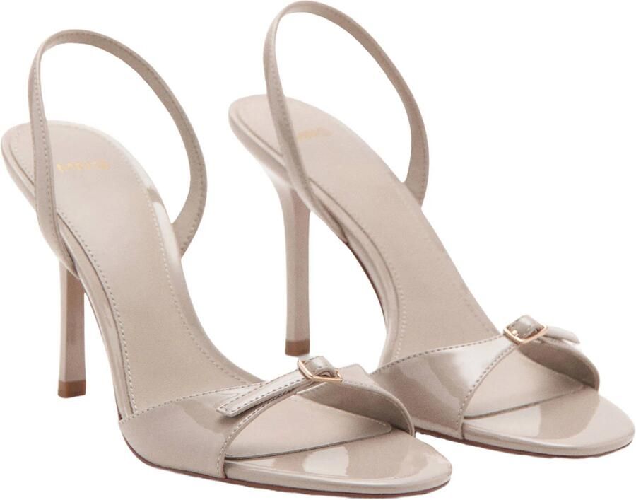 Mango imitatieleren sandalen met naaldhak beige - Foto 2