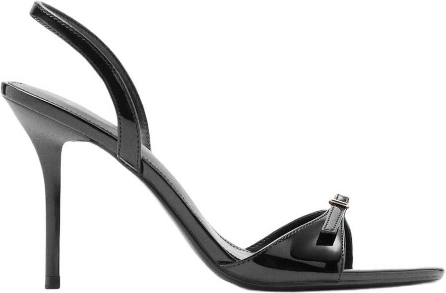 Mango imitatieleren sandalen met naaldhak zwart