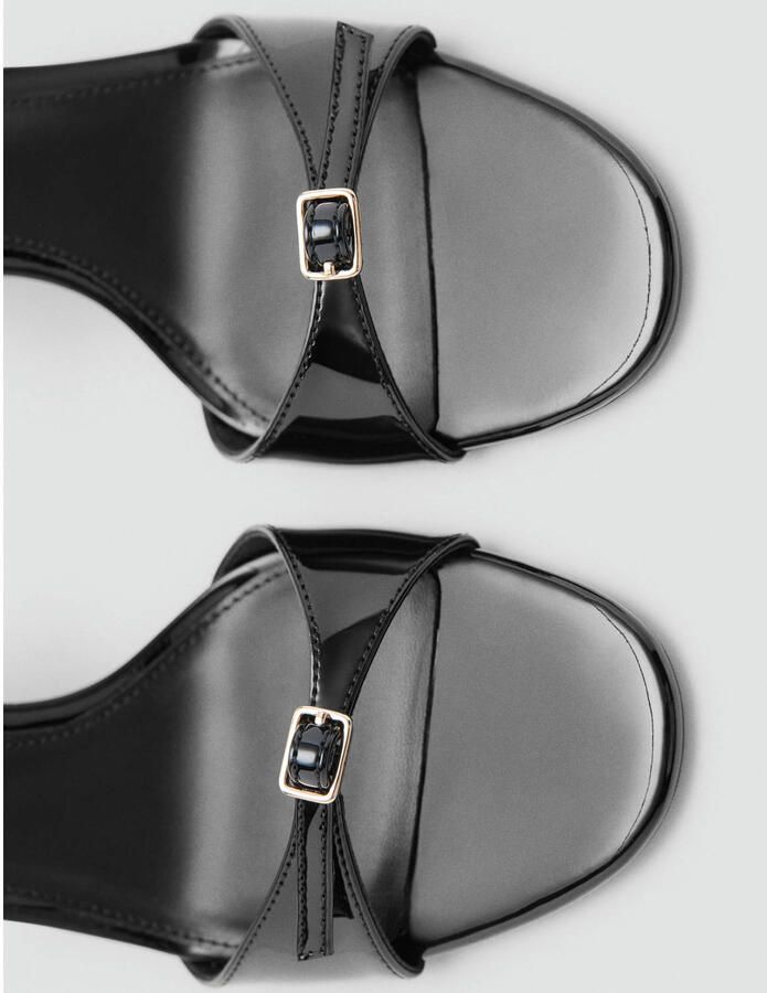 Mango imitatieleren sandalen met naaldhak zwart - Foto 2