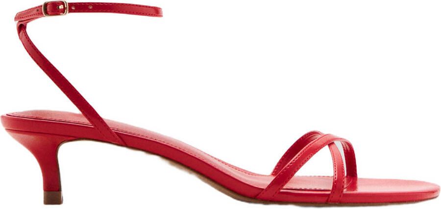 Mango imitatieleren sandalen rood