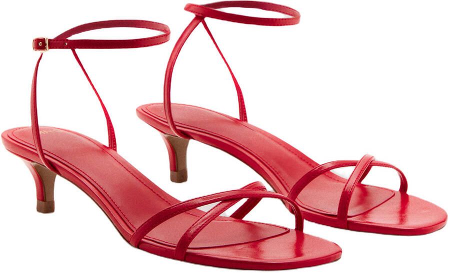 Mango imitatieleren sandalen rood - Foto 2