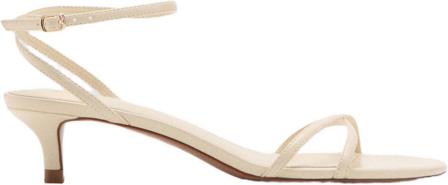 Mango imitatieleren sandalettes ecru