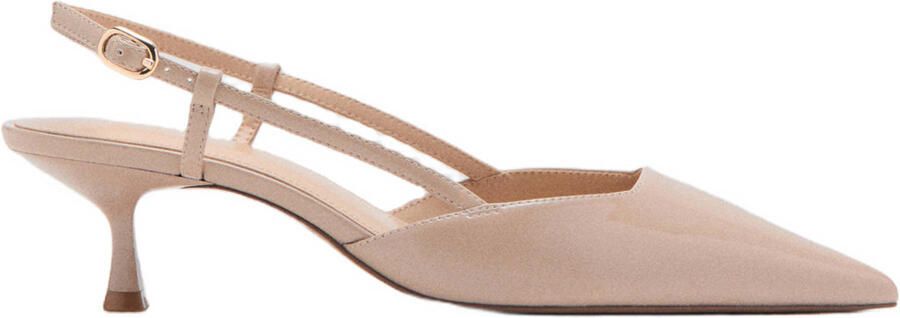 Mango imitatieleren slingback pumps beige