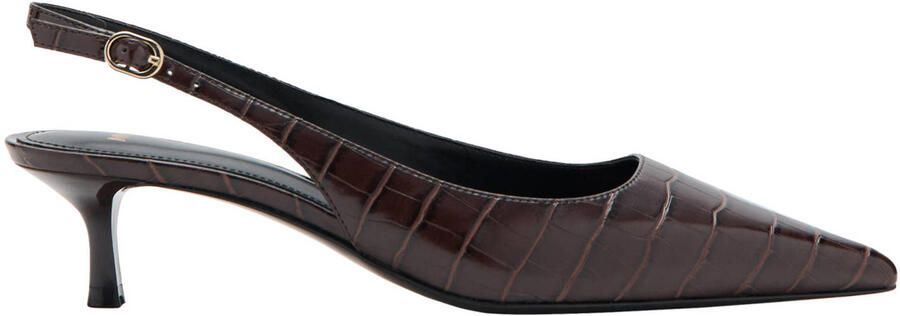 Mango imitatieleren slingback pumps met dierenprint bordeaux