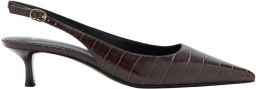 Mango imitatieleren slingback pumps met dierenprint bordeaux