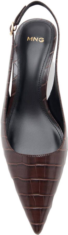 Mango imitatieleren slingback pumps met dierenprint bordeaux - Foto 3
