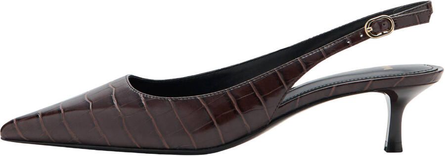 Mango imitatieleren slingback pumps met dierenprint bordeaux - Foto 2