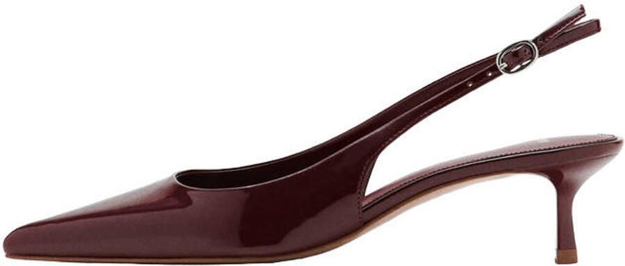 Mango imitatieleren slingback pumps met hak bordeaux - Foto 3