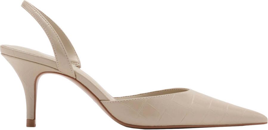Mango imitatieleren slingback pumps met hak en dierenprint beige
