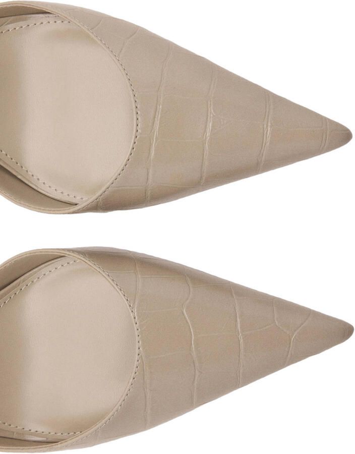 Mango imitatieleren slingback pumps met hak en dierenprint beige - Foto 2