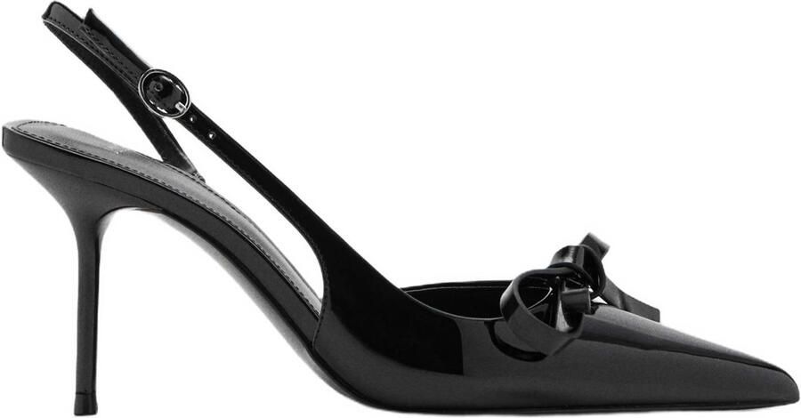 Mango imitatieleren slingback pumps met naaldhak zwart