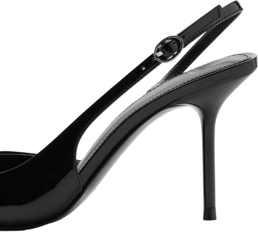 Mango imitatieleren slingback pumps met naaldhak zwart - Foto 2