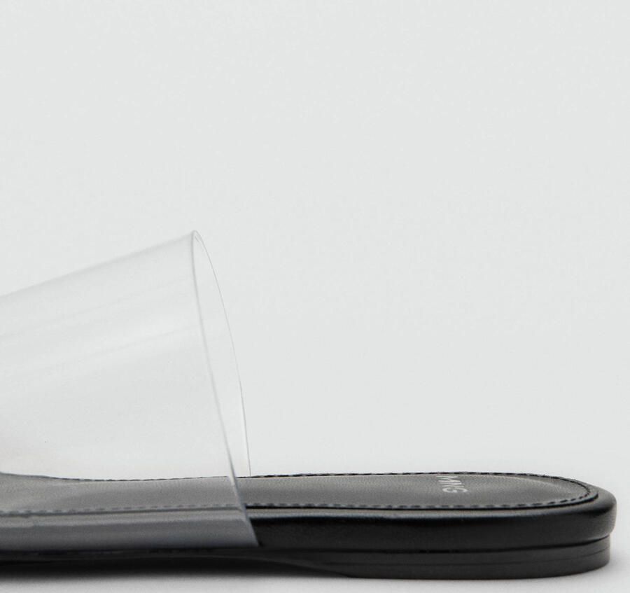 Mango imitatieleren slippers zwart doorzichtig - Foto 2