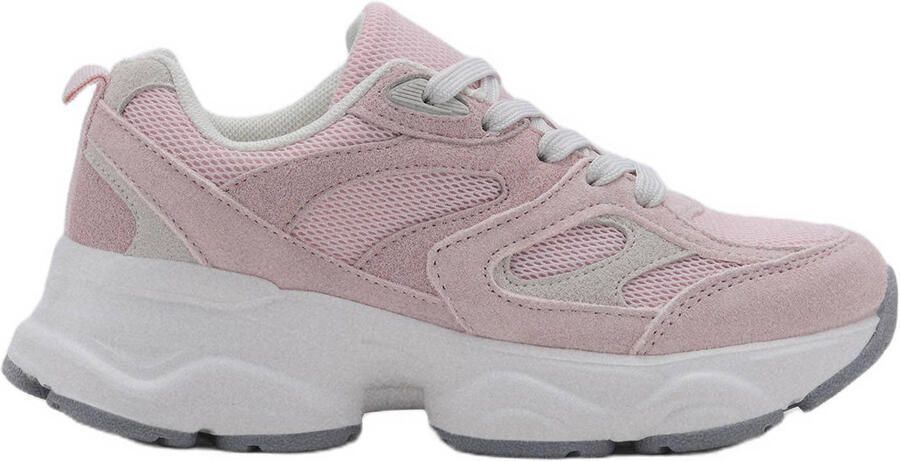 Mango Kids chunky suède sneakers lichtroze