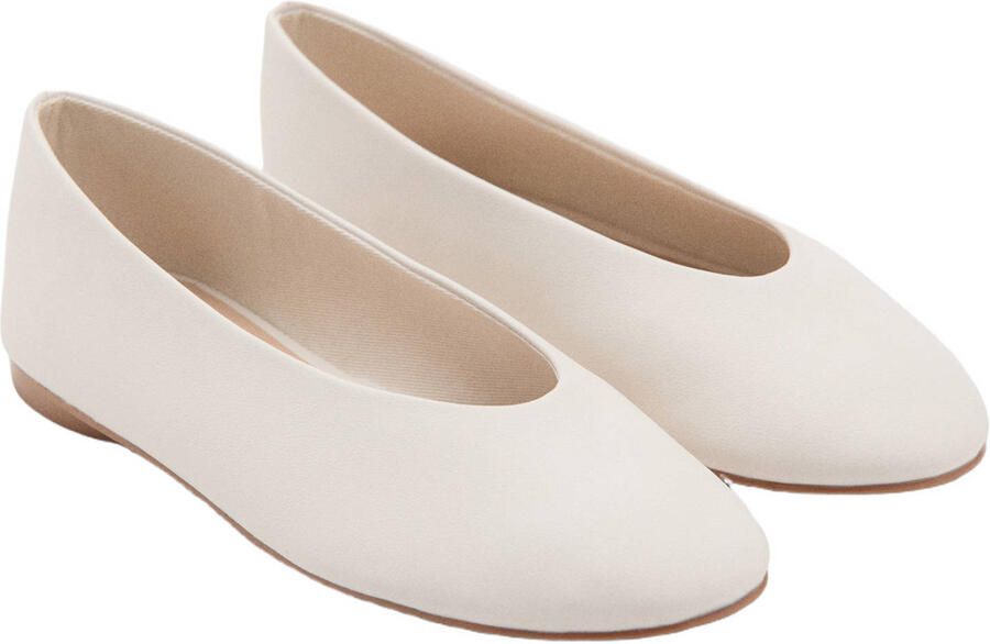 Mango Kids imitatieleren leren ballerina's naturel wit - Foto 2