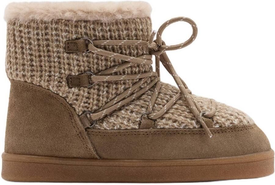 Mango Kids katoenen snowboots bruin Snowboot van