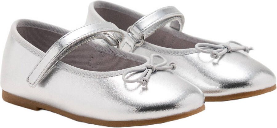 Mango Kids leren ballerina's zilver - Foto 2