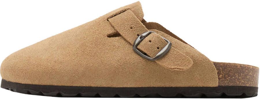 Mango Kids leren clogs camel - Foto 3