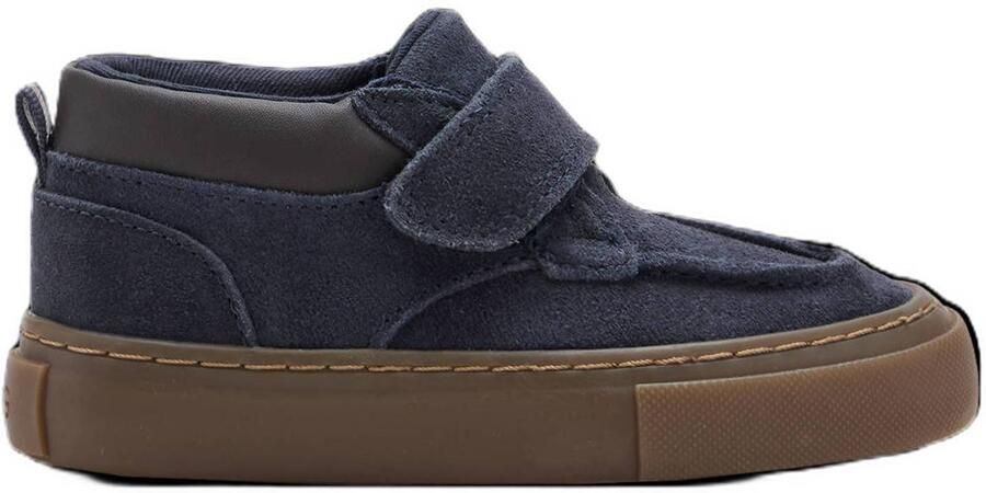 Mango Kids leren enkelboots marineblauw