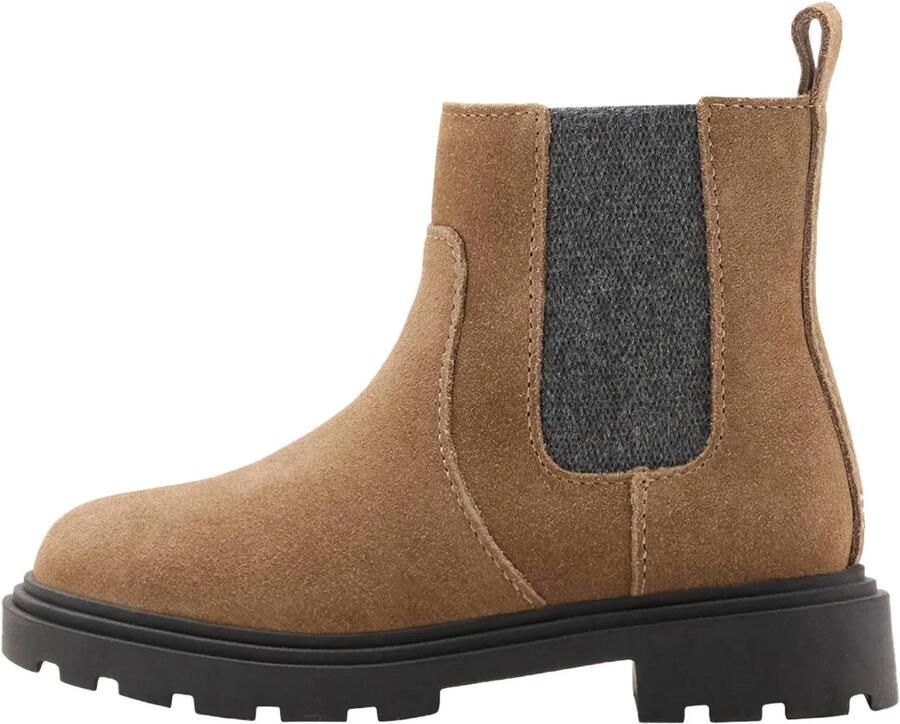 Mango Kids leren enkelboots met profielzool bruin - Foto 2