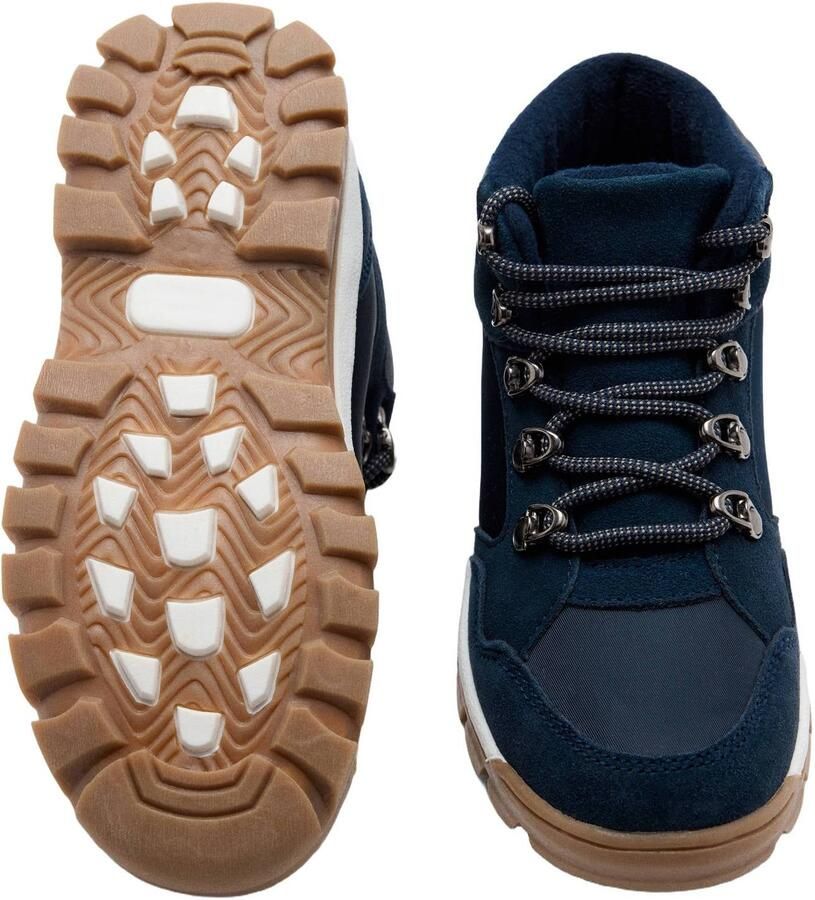Mango Kids leren enkelboots met profielzool donkerblauw Jongens Leer - Foto 2