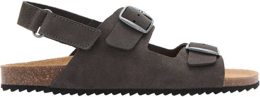 Mango Kids leren sandalen grijs