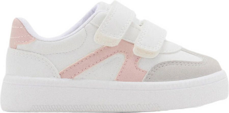 Mango Kids leren sneakers wit lichtroze