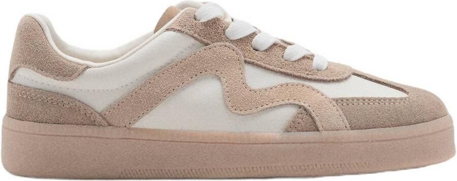 Mango Kids sneakers beige wit Meisjes Imitatieleer
