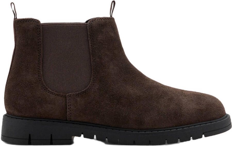 Mango Kids suède enkelboots donkerbruin