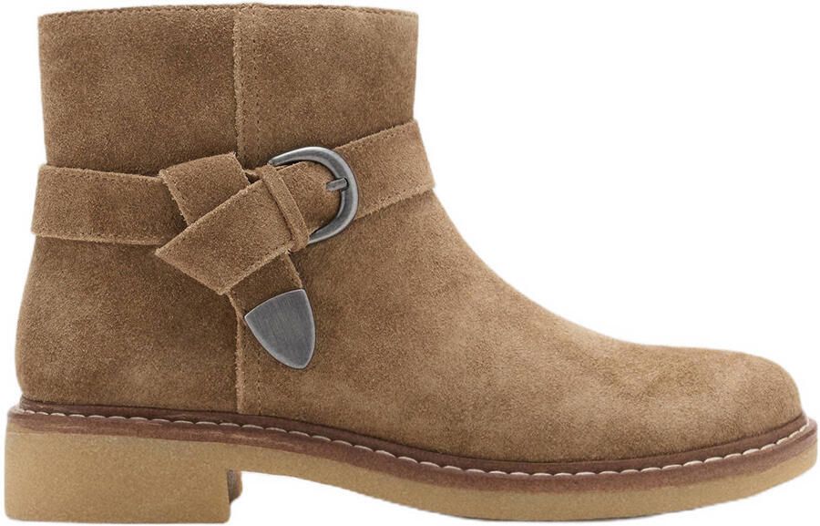 Mango Kids suède enkelboots lichtbruin