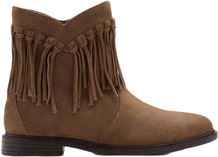 Mango Kids suède laarzen met franjes bruin