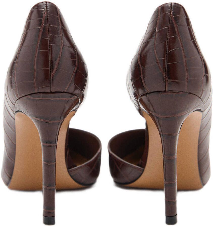 Mango lak pumps donkerbruin