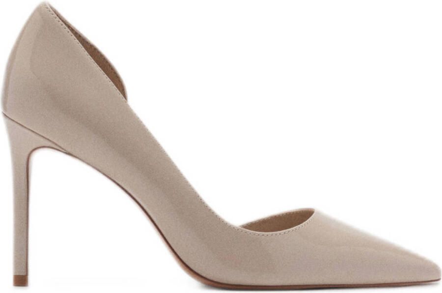 Mango lak pumps grijs