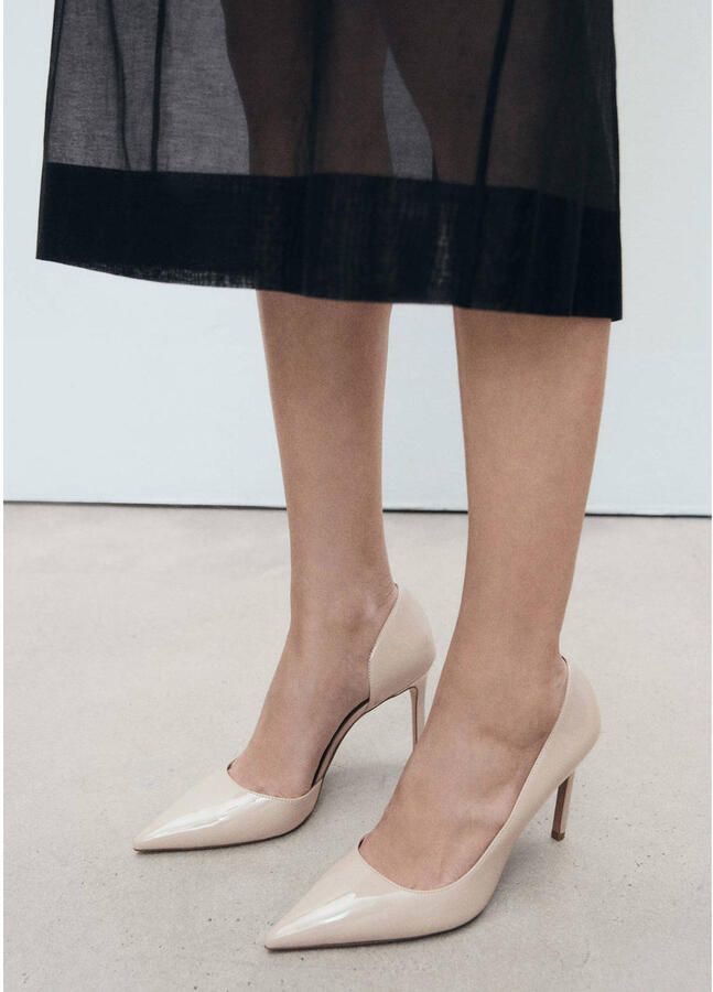 Mango lak pumps grijs