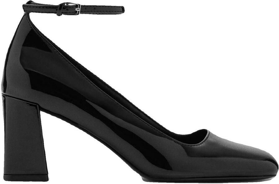 Mango lak pumps zwart