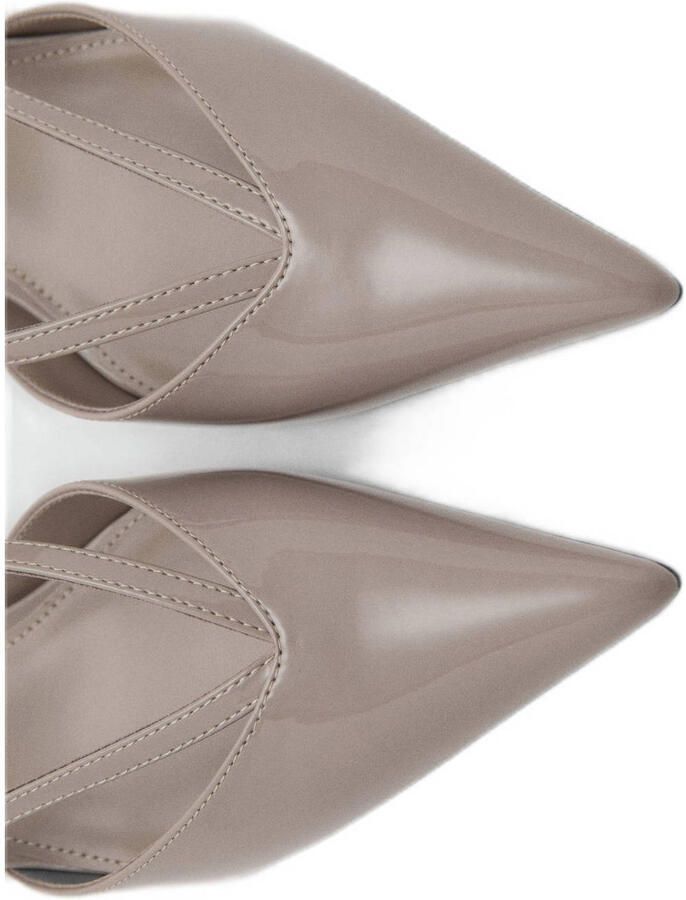 Mango lak slingback pumps beige