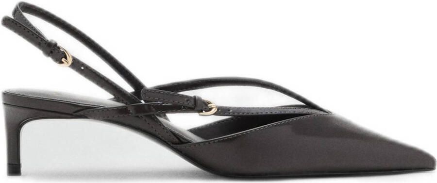 Mango lak slingback pumps donkergrijs - Foto 2