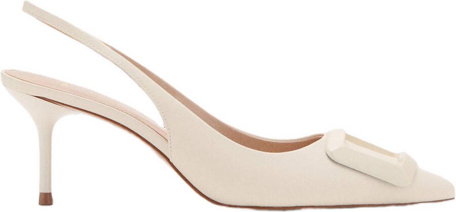 Mango lak slingback pumps ecru