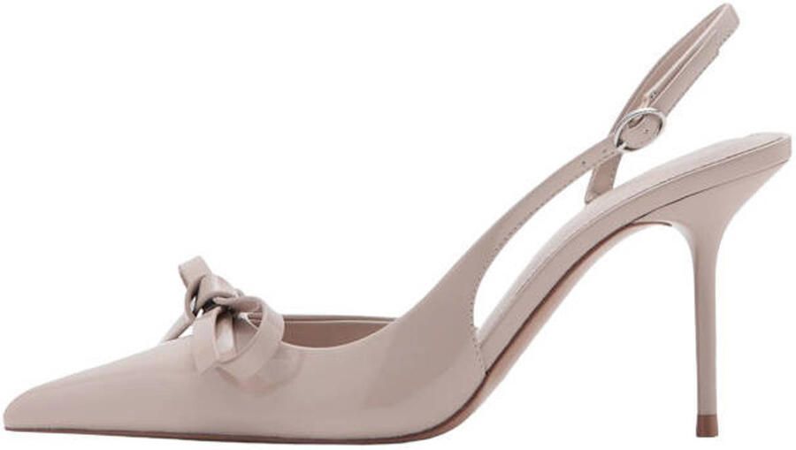 Mango lak slingback pumps met strik beigeroze - Foto 3